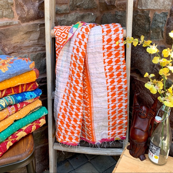 ✨VINTAGE BOHEMIAN KANTHA SARI 2 SIDED BL… - Picture 3 of 6